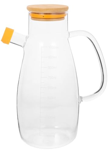 Glass Oil Dispenser with Handle and Spout for Kitchen Vinegar and Olive Oil Bottles
