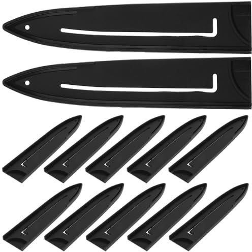 JOINPAYA Lot de 20 Protège-couteaux de Chef Universels en Plastique Noir, Étuis Sécuritaires pour Couteaux Cuisine, Protection Antidérapante et Compacte Maison Rangement Sûr des Lames