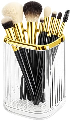 dienjason Makeup Brush Holder, Hair Brush Holder, Brush Holder, Vanity Organisation and Desk Storage Solution, Brush Holder for Home and Office Use, White Colour