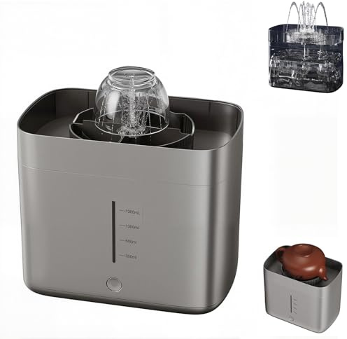 CBDYWVR Electric Glass Rinser Tea Cup Washer, Portable Automatic Tea Cup Cleaner with 1.8L Water Tank, One-Key Rinse, Installation-Free Desktop Cup Washer for Home, Office, Coffee Shop (Grey)
