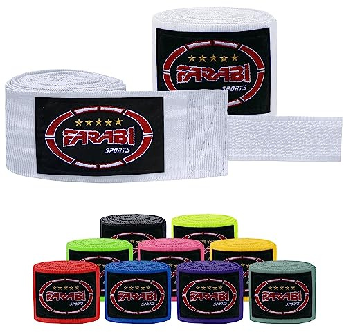 Farabi Sports Kinder Boxing Bandage 2,5 Meter lang boxbandagen - Box Bandages mit Paar für MMA, Muay Thai, Training, Kickboxen und Kampfsport