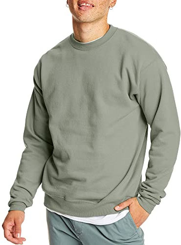 Hanes EcoSmart Sweatshirt Maglia di Tuta, Verde Slavato, L Uomo
