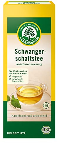 Lebensbaum Schwangerschaftstee, 20 Beutel x 1,5 g Kräutertee, harmonisch-frisch mit spritizger Note, 100% Bio, Kräuterteemischung