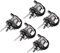 sourcing map 5.5mmx2.5mm DC Power Jack Socket Female Panel Mount Connector w Dust Cover 5pcs