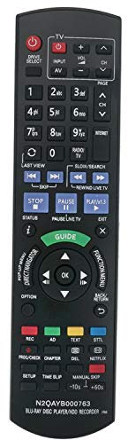 VINABTY N2QAYB000763 Remote Control Compatible with Panasonic Blu-ray Disc Player/HDD Recorder DMR-PWT420 DMR-PWT530