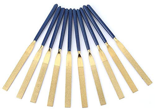 10pcs Limes à Diamant limes à aiguilles de diamant haute résistance à l'usure Limes Plat Files Blue Outil de réparation de bijoux de 5 × 180