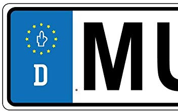 Dinger-Design 2X Mittelfinger Aufkleber Euro Kennzeichen Nummernschild 2er Set