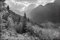 Muralo Fototapete Gebirge 300 x 450 cm Vlies Tapete Wandtapeten Berge Schwarz-Weiß Ausblick Wohnzimmer Schlafzimmer Moderne Wandbilder XXL Natur Landschaft Panorama Wand Dekoration