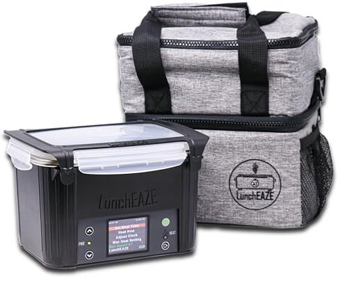 LunchEAZE Electric Lunch Box – Self-Heating, Cordless, Battery Powered Food Warmer for Work, Travel– 220°F Heat, BPA Free, Meal Prep Friendly with Bluetooth Connectivity