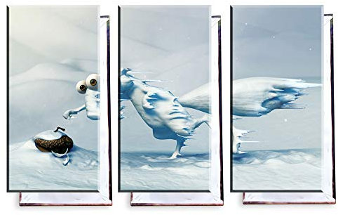 Unified Distribution Ice Age - Dreiteiler (120x80 cm) Kunstdruck auf Leinwand • erstklassige Druckqualität • Dekoration • Wandbild