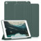 ZOYU Hülle für iPad 6. Generation/iPad 5. Generation 9,7 Zoll 2018/2017 mit Stifthalter, Weiche TPU Rückseite, Leichte Stoßfeste Intelligent Hülle, Auto Wachen/Schlafen, Dunkelgrün