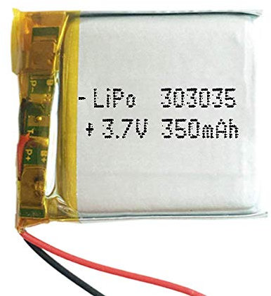 Batterie 303035 LiPo 3.7V 350mAh 1.295Wh 1S 5C Liter Energy Battery pour l'électronique Rechargeable Téléphone Portable Smartwatch GPS - Ne Convient Pas à la Radiocommande 37x30x3mm (350mAh|303035)