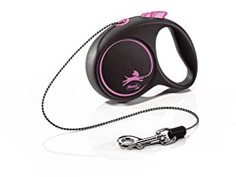 Flexi Black Design Cord Pink Extra Small 3m Retractable Dog Leash/Lead for dogs up to 8kgs/18lbs