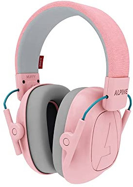 Alpine Muffy Protectores de Oído para Niños de 5 a 16 Años – Cascos Antirruido – Protección Auditiva Cómoda – Banda Ajustable – Rosa