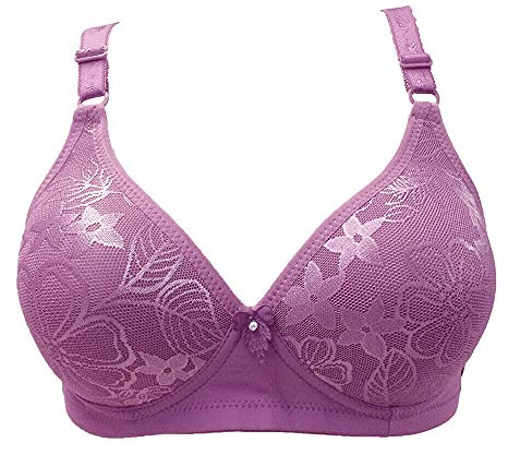 Ayigedu Bra for Women's Soft Cup Non Padded Push Up Sexy Bras Wirefree Brassiere 40-AA Purple