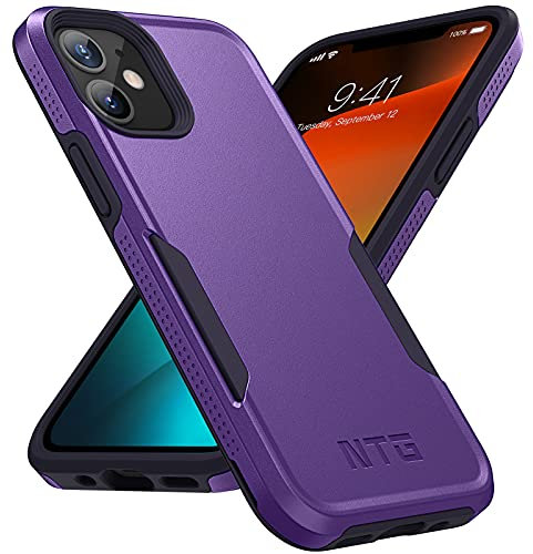 NTG Designed for iPhone 12 Case & iPhone 12 Pro Case, Heavy-Duty Tough Rugged Lightweight Slim Shockproof Protective Case for iPhone 12 6.1 Inch, Dark Violet