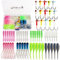 Dovesun 110Stück Angelköder mit Jig-Köpfe Häkchen Weichplastik Maifisch-Essen-Rohre Schwimmköder 80Pcs 0.8 1.75 3g 30Pcs Angeln Jig Angelköder Set für Salzwasser-Süßwasserfischen