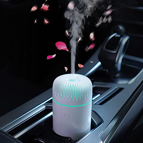 AromaSense Car Humidifier Aromatherapy Essential Oil Diffuser USB Cool Mist Mini Portable for Home Office Bedroom (White)