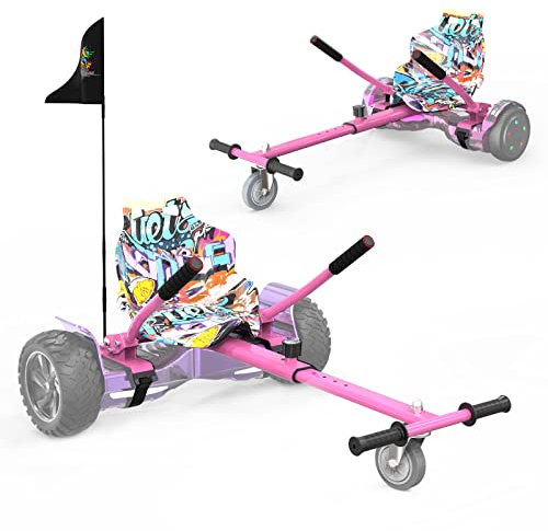 RCB Hoverkart pour Hoverboards, Accessoires Siège pour Auto-équilibré Gyropode Longueur Ajustable, Compatibles avec Les Hoverboards à Deux Roues de 6.5-10 Pouces Cadeau pour Adultes & Enfants