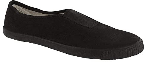 Black Shoes Unisex Adults Plimsolls Women's Pumps Sneakers Mens Casual Loafers - Black -Size 10-44