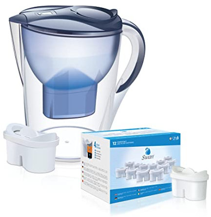 Bellerofonte Caraffa Filtrante per Acqua XL 3,5 litri + 13 cartucce filtranti compatibili con Brita Maxtra inclusi