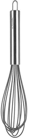 Fatto in Casa da Benedetta Frusta Acciaio Inox rivestito in Silicone, Manico Acciaio Inox – Nickel Free – Antigraffio per Recipienti e Stoviglie – Lunghezza 32 cm (Colore Grigio)