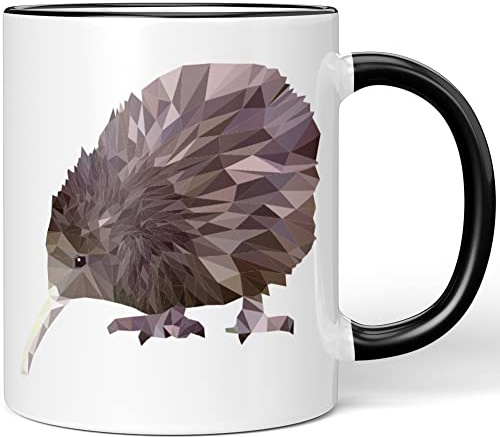 JUNIWORDS Tasse, Low-Poly Kiwi, Schwarz (1008984)