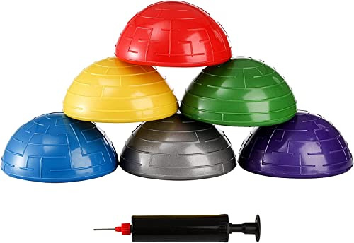 Lawei 6 Stück Halbrund Yoga-Bäll Sport Balance Pods 16cm Mini Therapie Balance Ball Hart Gymnastik Yoga Balance-Kugel für Erwachsene Fördert Koordination und Balance Fitness Training