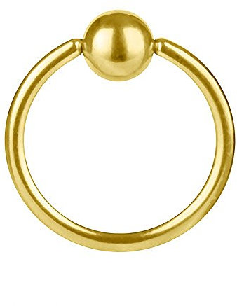 Piercingfaktor Piercing BCR Ring Septum Klemm Big Captive Bead Klemmring Klemmkugelring für Tragus Helix Ohr Nase Lippe Brust Intim Nippel Gold 0,8mm x 10mm x 3mm