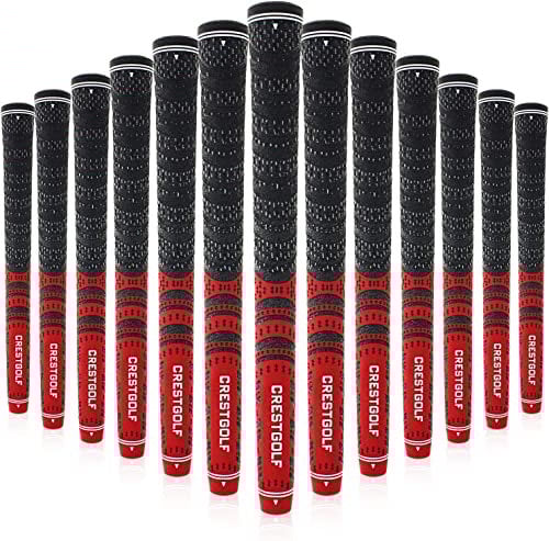 Legux Golf Grips Golf Club Grips Carbon Yarn Cord Golf Woods Irons Grips Golf Clubs Pack of 13 Red-Midsize