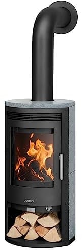 Justus | Kaminofen | Baltrum D 2.0 | 5,5 kW | Stahl Schwarz, Speckstein