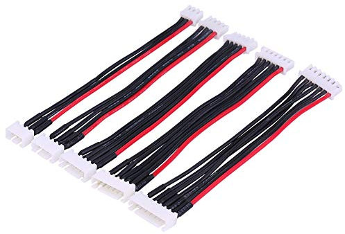 VGEBY 5PCS Lipo Battery Balance Charger Extension Cable Lipo Balance Extension Cable Silicone Wire RC Accessory for 2S / 3S / 4S / 5S/6S
