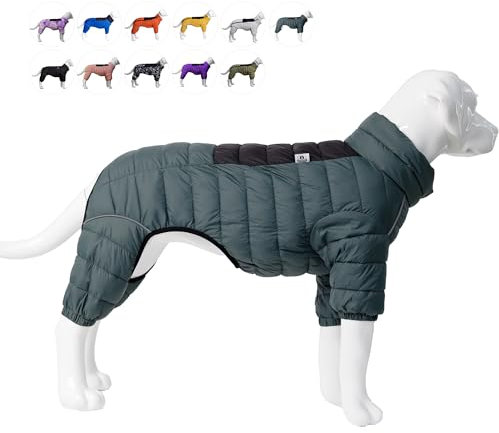 Hundemantel, warme Hundejacke, 4 Beine bedeckt, wasserdicht, Winddicht, reflektierende, warme Hundeweste, Hundeschneejacke für kleine, mittlere und große Hunde.ArmyGreen 3XL