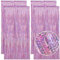 4Pcs 3.2ft x 6.5ft Pink Tinsel Curtain, Foil Fringe Curtain Streamers Backdrop Party Decoration for Wedding Graduation Birthday Christmas Holiday Party Decoration