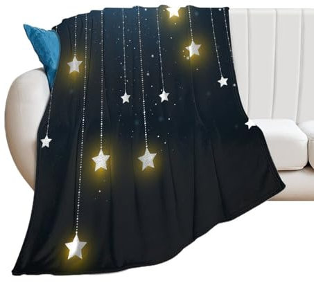 FENAC Kuscheldecke Stern Sofadecke Wohndecke Couchdecke Für Wohnzimmer Schlafzimmer 100×130cm