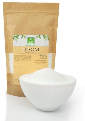 Epsom Bittersalz - konzentrierte Quelle von natürlichem Magnesium von der Grünen Essenz - reines Badesalz - Magnesiumsulfat - Magnesium zum Baden (1000 Gramm)