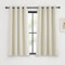 KGORGE Thermovorhang Hitzeschutz Verdunklungsvorhänge Ösen Gardinen Beige 2er Set 135 x 140 cm(HxB) Kurze Blickdicht Schlafzimmer Vorhänge Hellbeige