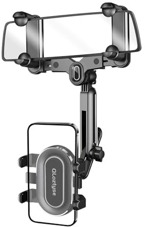 QLoztyse Soporte de teléfono para espejo retrovisor para coche, ajustable y multifuncional 360