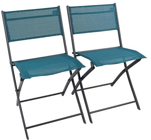 VCM 2er Set Gartenstuhl | Balkonstuhl klappbar | Maße ca. H. 79 x B. 45 x T. 46 cm | Campingstuhl | Gartenmöbel - Sumila