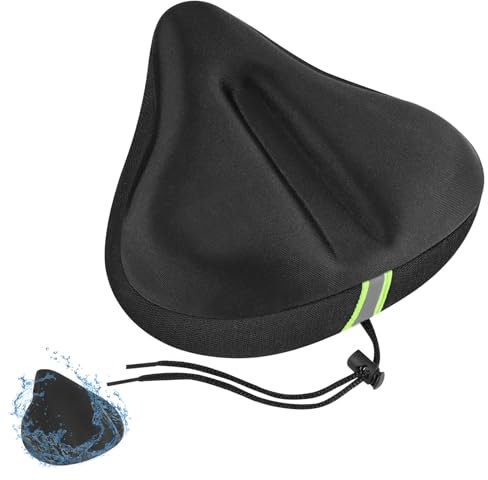 Connextion Gel Sattelbezug Fahrrad, Fahrradsattel Überzug Extra Weicher Breit Groß, Fahrrad Sattelbezug mit Wasserdichter Sattelschutz für Rennradsättel Mountainbike