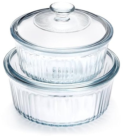 NUTRIUPS Pirofila in vetro con coperchio (1,6 l+2,4 l)