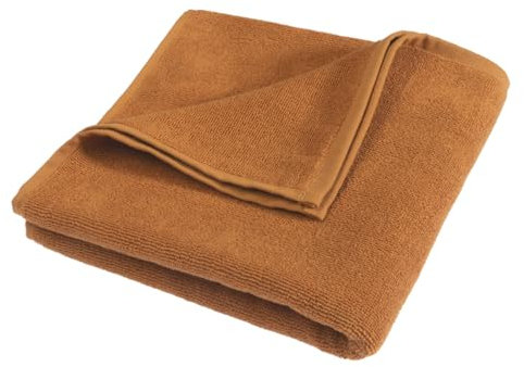 Living Crafts - Orlando | Handtuch 100% Baumwolle, 100 x 50 cm – saugfähig, schnell trocknend, kompakte, leichte Qualität – ideal für Sport, Strand, Reisen (Amber)