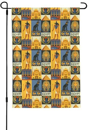 BREAUX Antico Egitto Tribe Series Stampa Bandiera Giardino Bandiera, Patio Bandiera, Esterno, Bandiera Decorativa, 71,1 x 102,1 cm, Nero