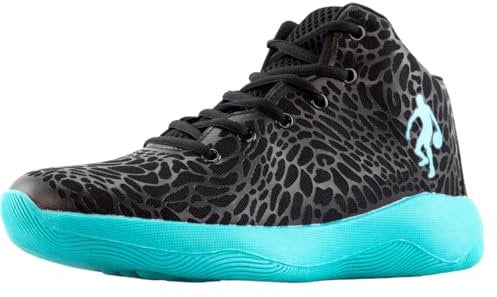 Lightweight Athletic Basketball Sneakers for Men, Kids, Boys and Girls, Lace Ankle Hi-Top Trainers, Red, Black, Blue (Blue, UK Footwear Size System, Adult, Men, Numeric, Medium, 9)
