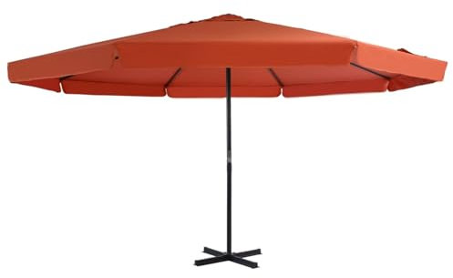heybb Sonnenschirm Balkon Sonnenschirm Aluminium-Mast 500 cm Terrakotta-Rot Sonnenschirm Stoff