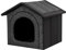 Hundehöhle Hundehütte Hundebett Hundebox - Schwarz + Schwarzes Oxford - R3: 46 x 52 x 53 cm - Indoor/Outdoor Katzenhütte Hundehaus Hundestrandkorb Hundekorb