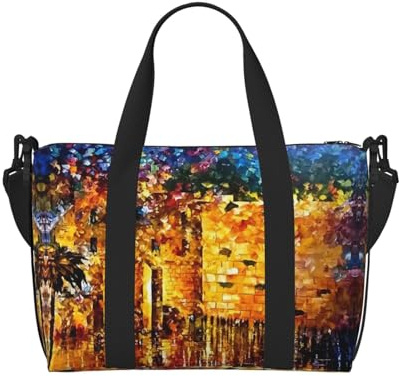 Jerusalem, jüdische Handtasche, Umhängetasche, Reisetasche, Einzelschultertasche, Sport- und Fitnesstasche, Reisegepäcktasche, Schwarz , Einheitsgröße
