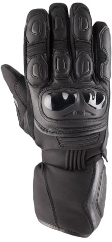 Oxford Omega 1.0 Dry2Dry Men's Motorcycle Gloves - Waterproof Leather Winter Motorbike Glove, Black