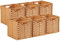 SOCOHOME Cube Storage Box,28x28x28cm Faux Rattan Storage Basket for Toy Clothes Shelf Nursery Closet Waterproof, Non-Mouldy(Beige, 6 Pack)