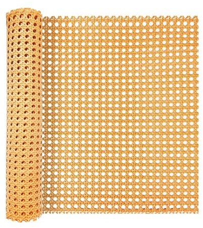 ALLINKIT 40 x 200cm Braun Wiener Geflecht,Wiener Geflecht Meterware,Kunststoff PE Cane Webbing Rattan Roll,Wiener Geflecht Flechtmatten for Rattan Craftsmen,PE Rattan Geflecht für DIY Möbeldekoration